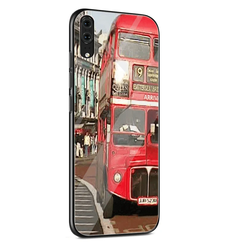 Стеклянный Чехол для мобильного телефона Лондонский автобус английский телефон