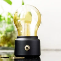 retro bulb lamp usb rechargeable desktop office lamp bulb shape decorative table lamp reading review lamp