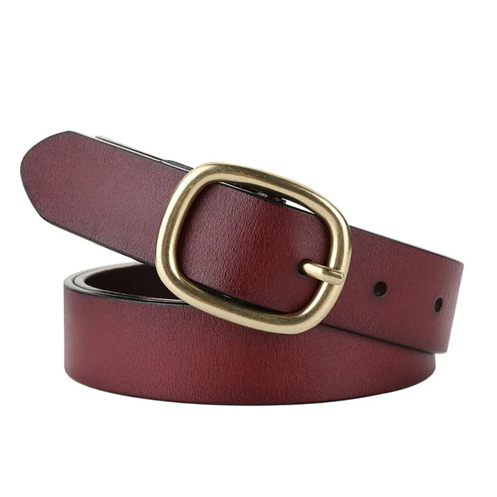 

Ремень из натуральной кожи Женский, модный элегантный винтажный пояс с пряжкой с язычком, для джинсов