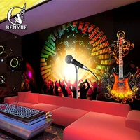 benyue textile customized size 3d modern colorful fashionable exquisite wallpaper suitable for bar ktv various styles to choose