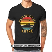 life is better in a kayak retro mens ringer t shirt white funny anime male male youth prevalent tops shirts tshirts camisa