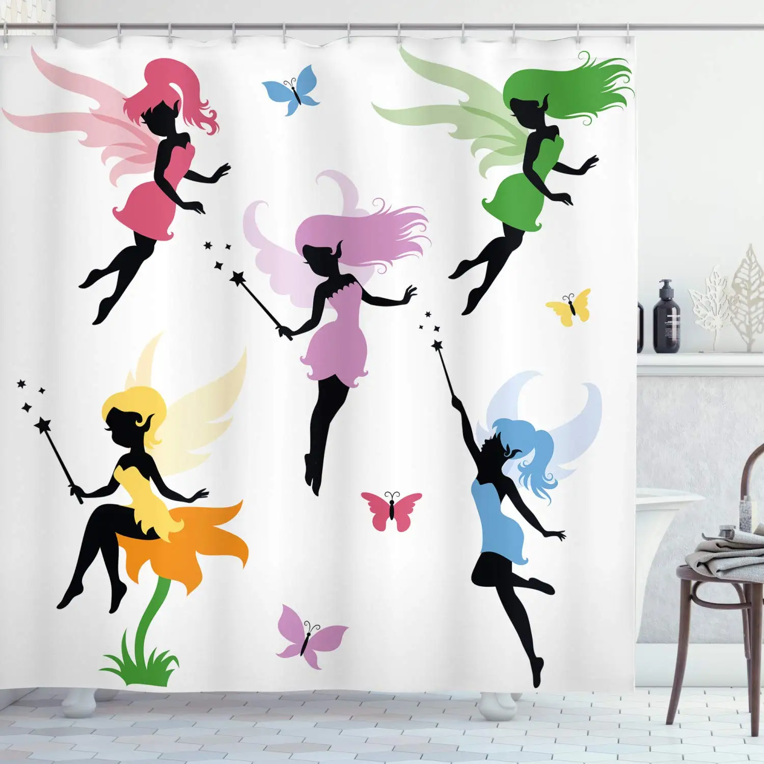 Фантазия занавеска для душа Pixie Spirit эльф Феи летающие с бабочками Девушки