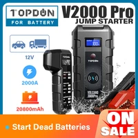 topdon v2000 pro car jump starter 20800mah 12v 2000a peak emergency starter wireless charger power bank booster start device