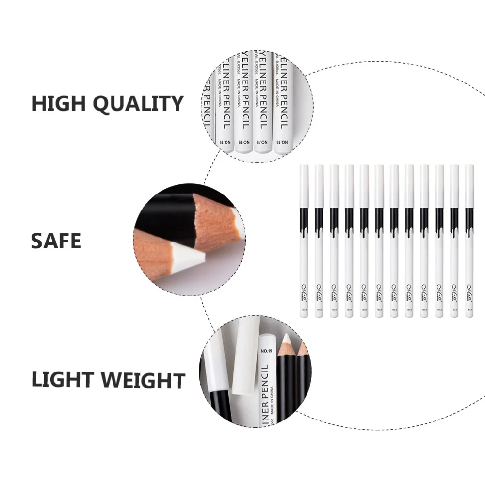

12Pcs Eye Makeup Eyeliner Pens White Highlighter Eyeliner Pencils Cosmetics