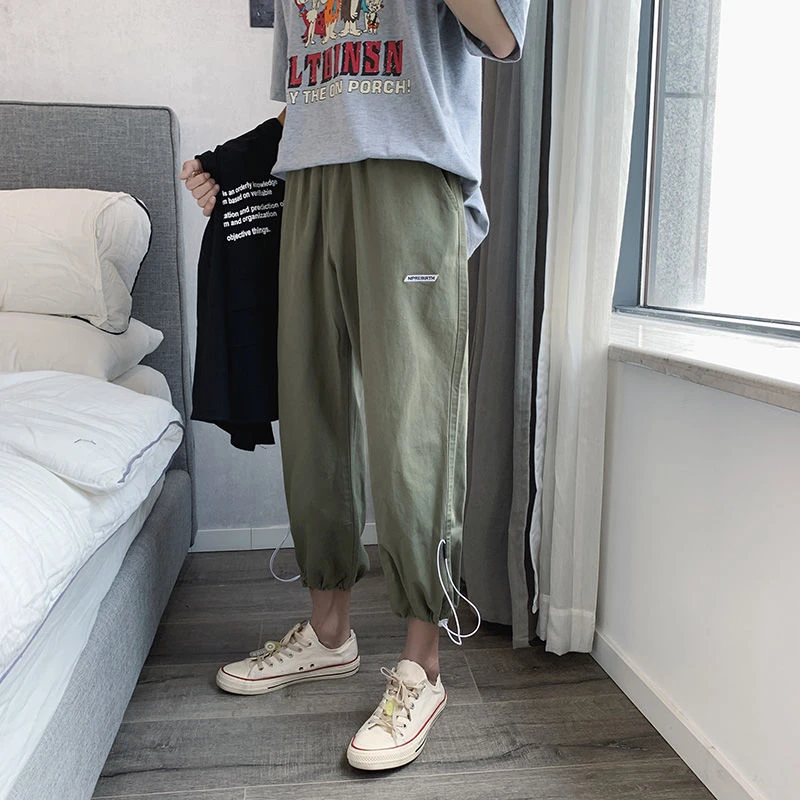 

2020 New Guard Pants Men's Sports Pants Spring Summer Male Nine Points Couple Casual Pants Male Loose Beam Pants Students