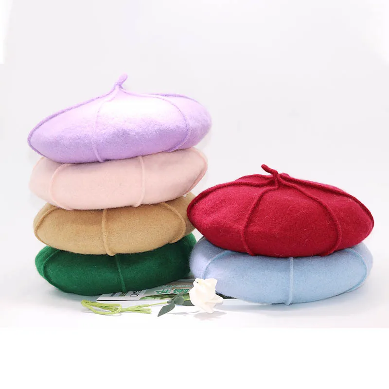 2019 Однотонная одежда из шерсти с шестигранной головкой береты коллекции