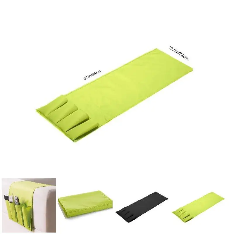 

Home Sofa Arm Rest TV Remote Control Organizer Holder 4 Pockets Chair Couch Magazine Storage Bag 94 X 32cm