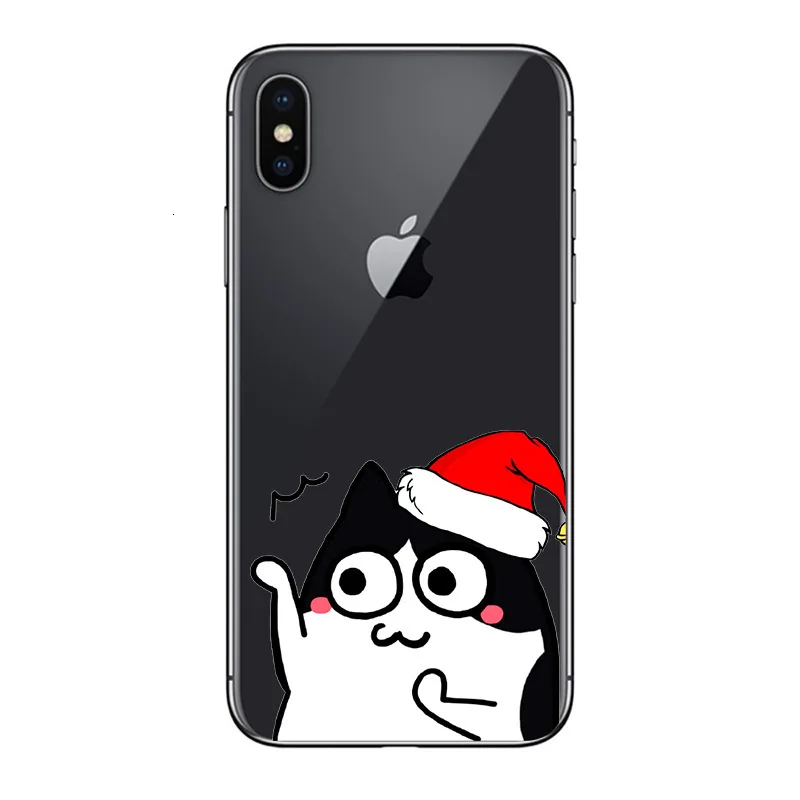 Christmas New Year Cover For iPhone 11 Max Pro XR 8 7 6 6S 5S Plus Cartoon Santa Claus Elk Phone Case For iPhone 11Pro X XS Max