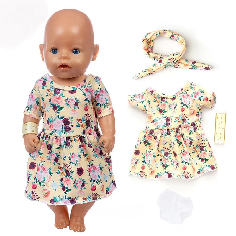 Кукла для новорожденных 17 дюймов 43 см аксессуары одежды платье + нижнее белье