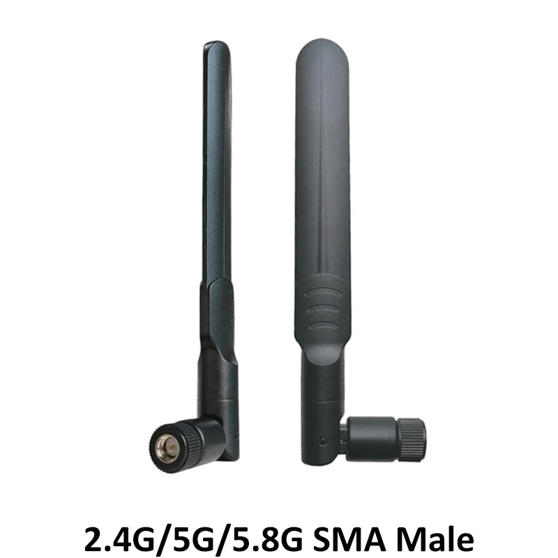 GRANDWISDOM 5pcs 2.4g 5.8g antenna 5dbi sma male wlan wifi dual band antene iot module router tp link antena high gain