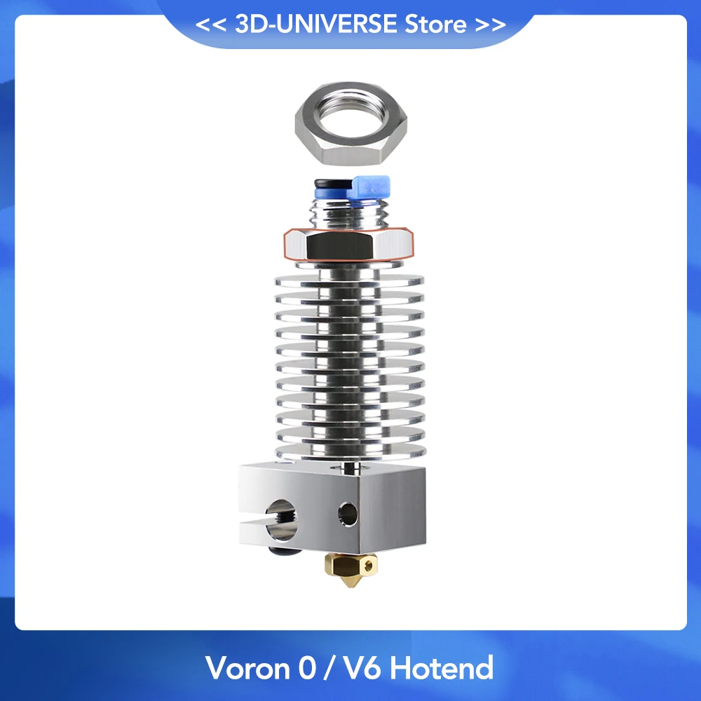

1Set Voron 0 / V6 Threaded Heatsink for E3D V6 hotend Remote OR Short Range 1.75MM for Feeding 3D Printer Titan Extruder