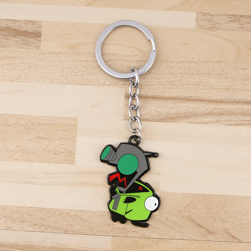 

ZF1841 1PCS Alien Cartoon Metal Enamel Jewelry Key Chain Pendant Key Ring Keychain For Friends