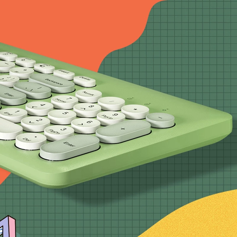 

B.O.W 89-Key Wireless Keyboard Round Cap Portable Keyboard with USB Receiver for Windows / MAC