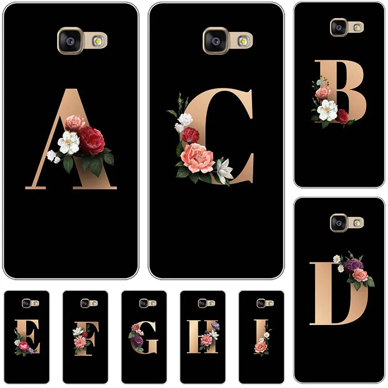 Чехол для Samsung Galaxy A7 2016, A7100, A710F, A710M 5,5 дюйма, чехол для Samsung A7 2017, A720, A720F SM-A720F, 5,7 дюйма, милые цветы, буквы