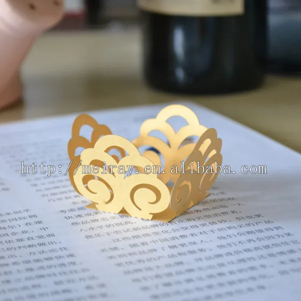 gold pearl 50 шт./лот металлическая и перламутровая бумага Лазерная резка мини сладкий обертка от Резные узоры Mery Crafts - Цвет: gold pearl