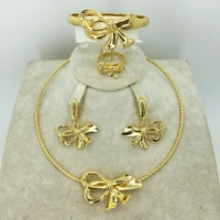 dubai gold necklace earring series fashion nigerian wedding african jewelry series italian womens jewelry set