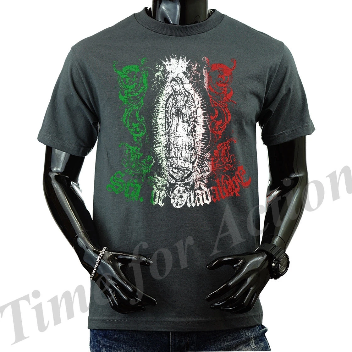 Дева Мэри вирген де Гуадалупе розы религиозная графическая футболка|Мужские