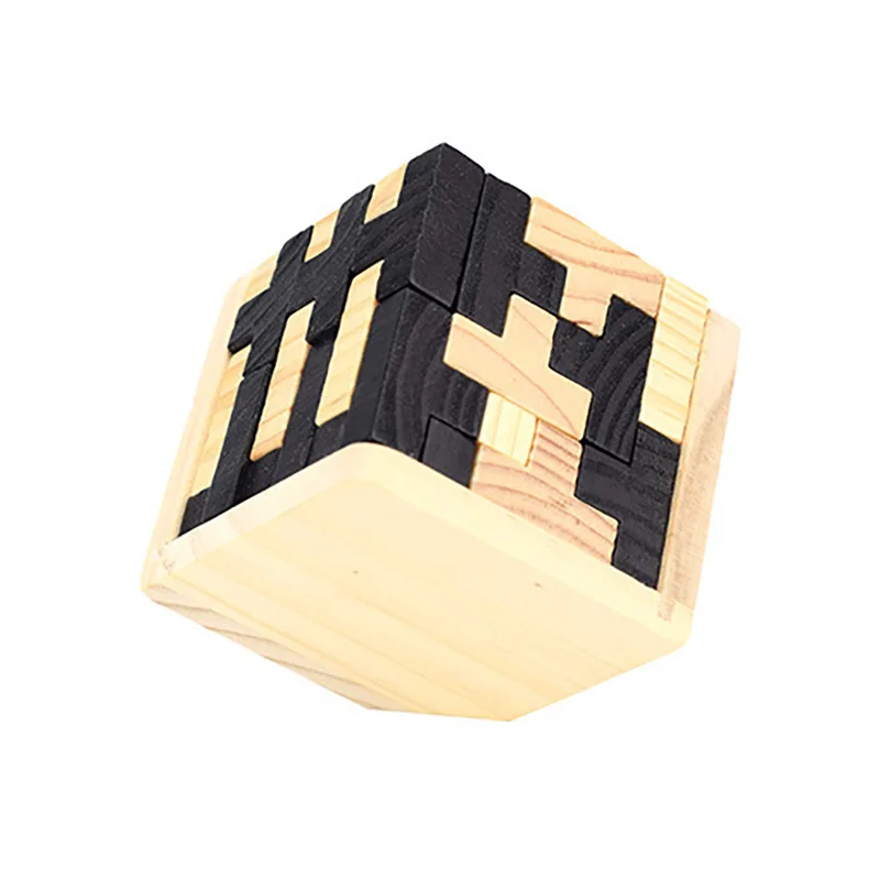 

1Pcs Color Patch Wooden Puzzle Cube Blocks Nice Gift for Kids Early Education Toy Kong Ming Lock Toys