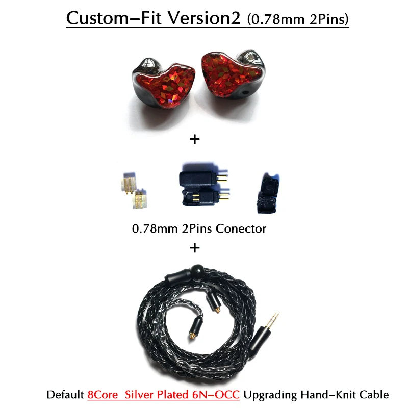 MEGA12 In Ear Monitor Custom Earphone Hifi Earbud Noise Cancelling with 12 Sonion Knowles Top Balanced Armature Receivers - Цвет: CIEM 0.78