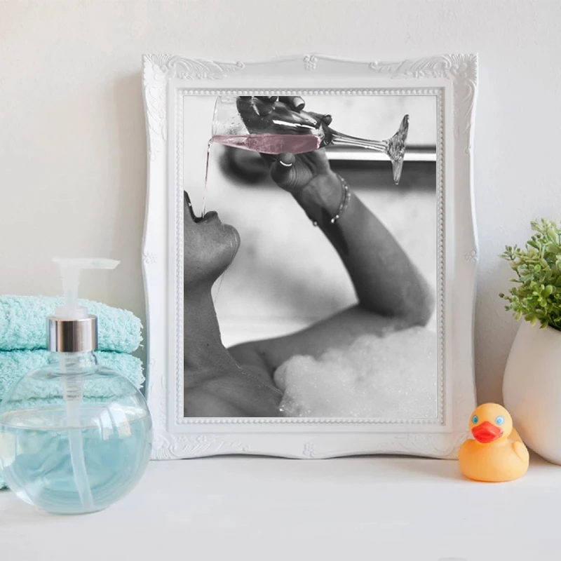 Современная унитаза сексуальная женщина холст печать бар девушка питьевой