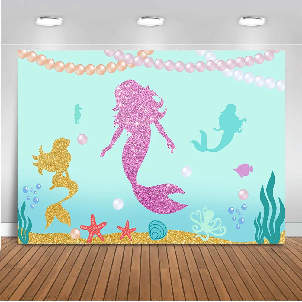 Фон с изображением русалки для фотосъемки под морем фон фотостудии