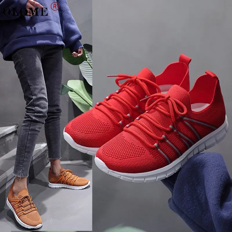 

High Quality Vulcanized Shoes Sneakers Ladies Flat Shoes Ladies Platform Lace-up Tennis Shoes 2021