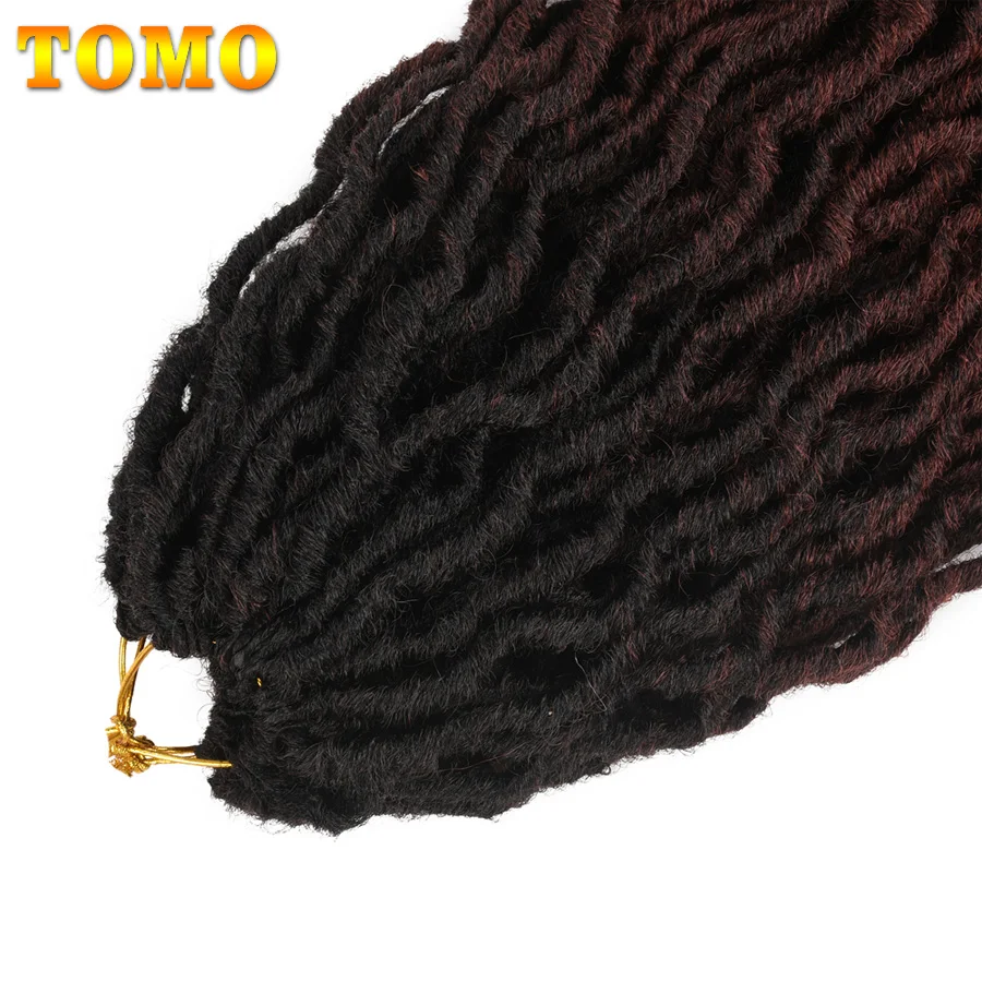 TOMO Ombre Faux Locs Curly вязанные крючком волосы для женщин 24 пряди блонд крючком косички богиня Locs 18 дюймов синтетические плетеные волосы