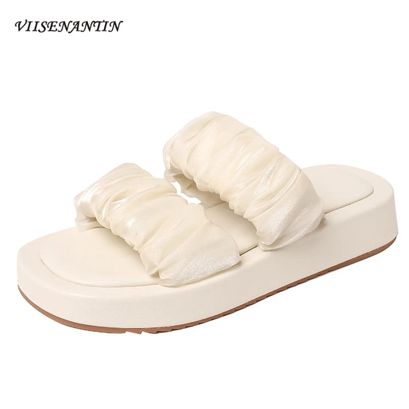 

Fairy Style One-word Slippers Female Outer Wear Summer New Open-toed Sponge Cake Thick-soled Comfortable Beach Casual Sandals