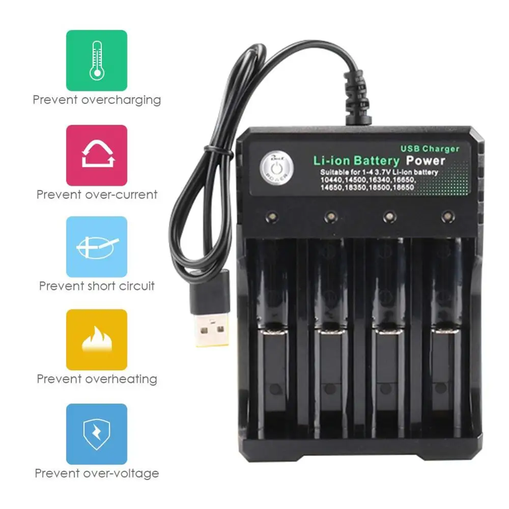 Зарядное устройство 3 7 в 18650 зарядное для литий-ионных аккумуляторов USB