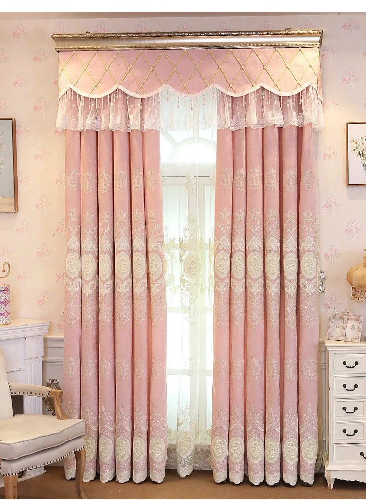

2021 New Nordic Style Atmospheric Embroidered Blackout Curtains Bedroom Living Room Study Bay Window Blackout Curtains