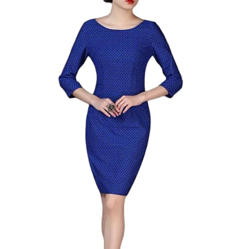 

Woman Spring Plus Size Knee-length Slim Dresses Female Ol Autumn Oversized Half Pencil Dresses Women Hedging Dress Lady Dress
