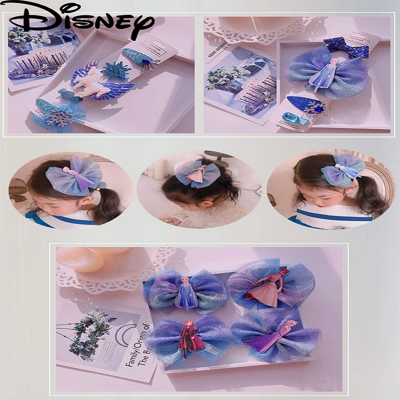 Disney Frozen/комплект из 2 предметов для маленьких принцесс Детские заколки с бантом