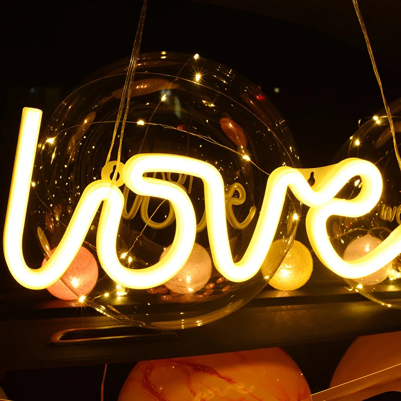 

Neon Light Wedding Decoration Anniversary Party Decor 3D Love Luminous LED Letter Night Light for Wedding Party Valentines Decor