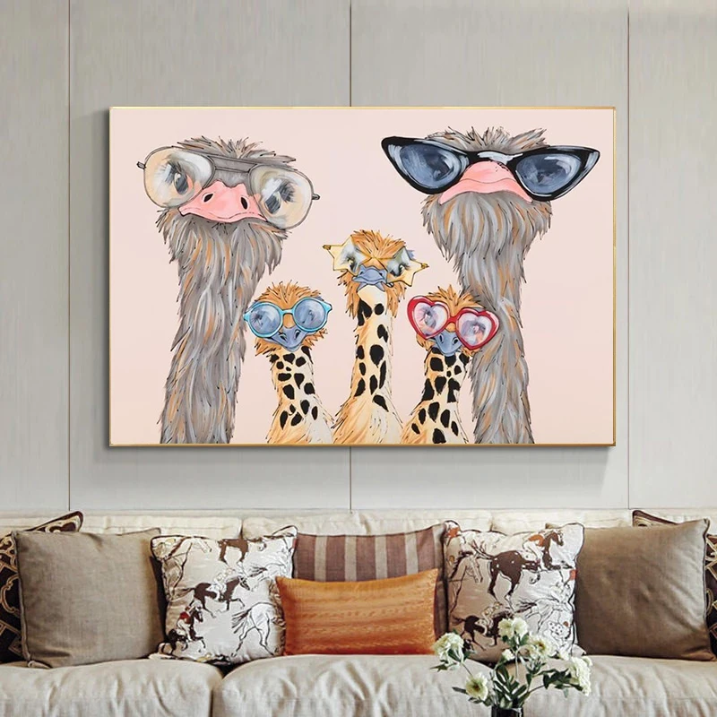 Абстрактные современные Страусиные картины на холсте фотообои и принты