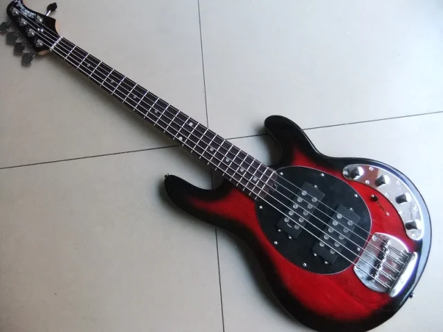 Оптовая продажа 5 струн электрический бас Musicman высшего качества в Red Burst