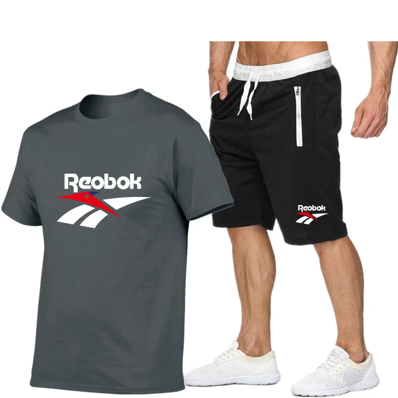 

2021 summer hot sale men's and women's short-sleeved shorts T-shirt sportswear breathable training suit 2-piece set S-2XL
