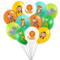 10pcs 12inch animal confetti latex balloons jungle safari wild animal party supplies happy birthday decorations baby shower boy