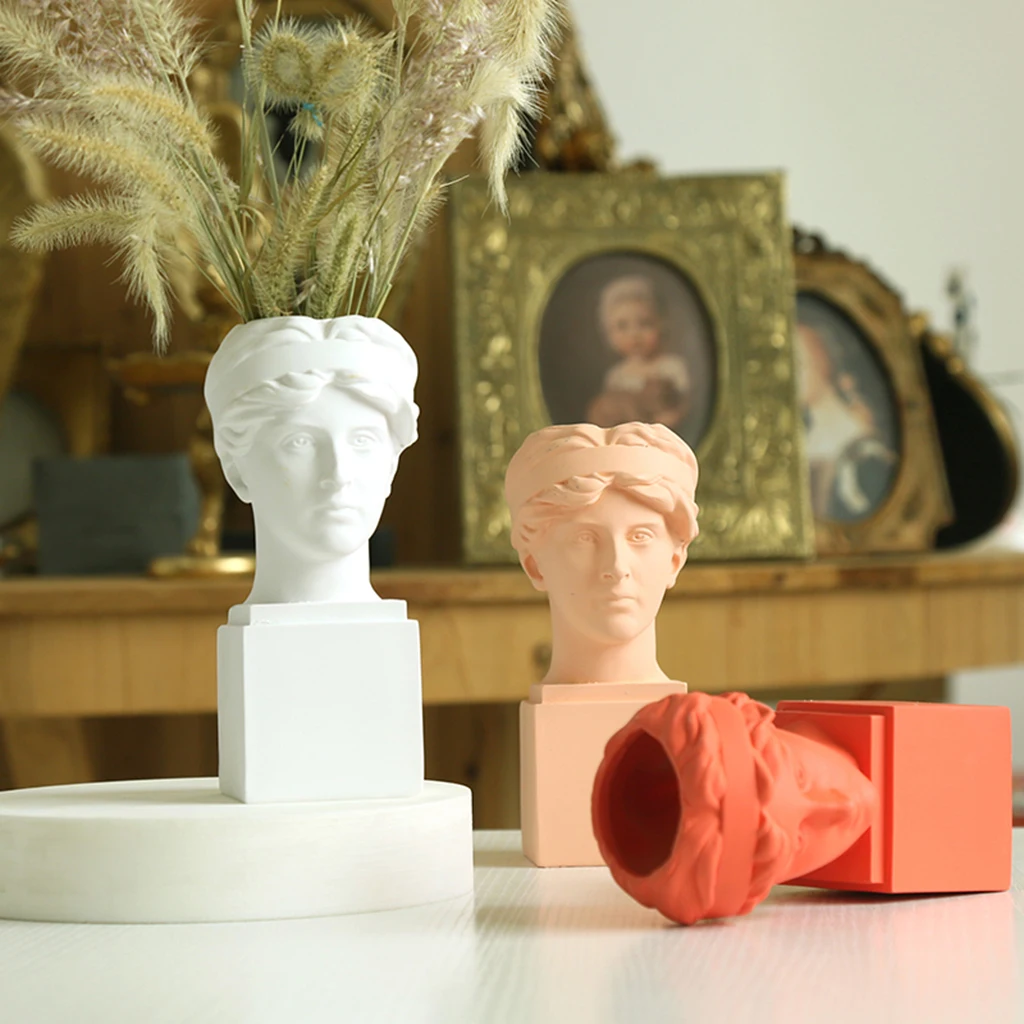 

Portrait Flower Pot Human Face Flower Vase Head Succulent Bonsai Plant Planter Home Living Room Cabinet Tabletop Decorative