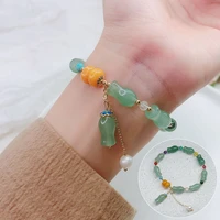 a lot of blessings pink aventurine gourd bracelet for women girls antique beaded all match costume girlfriend jewelry