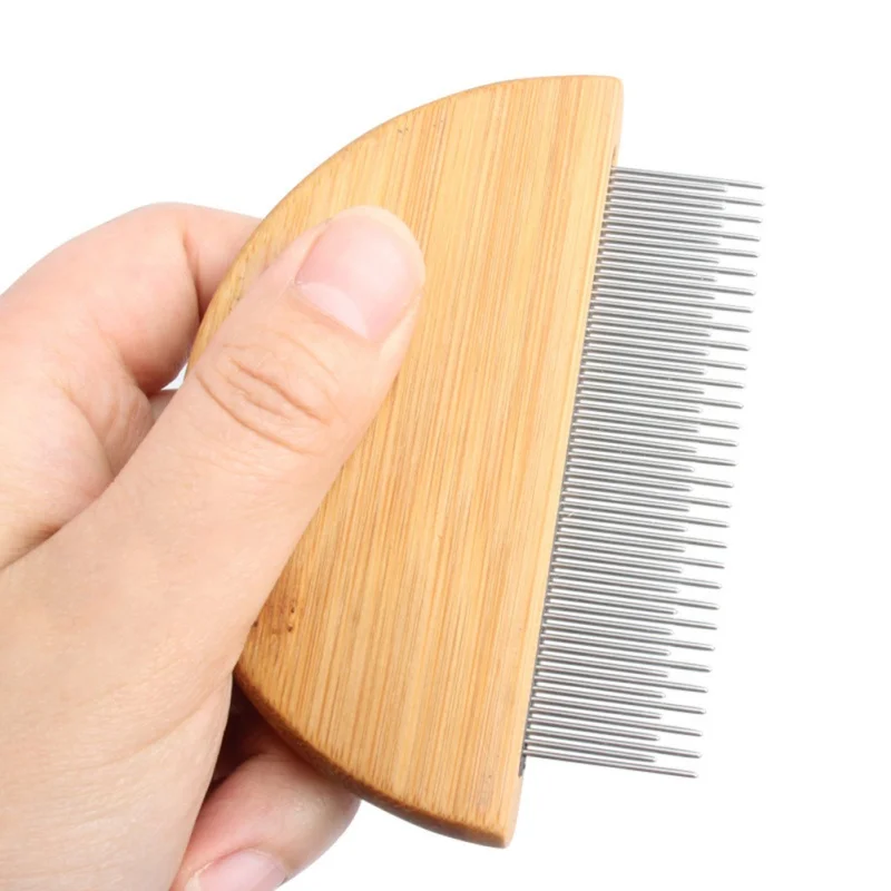 

Stainless Steel Non-slip Grooming Brush Pet Dog Cat Hair Removal Comb Pets Cleaning Beauty Wooden Combs Dog Supplies