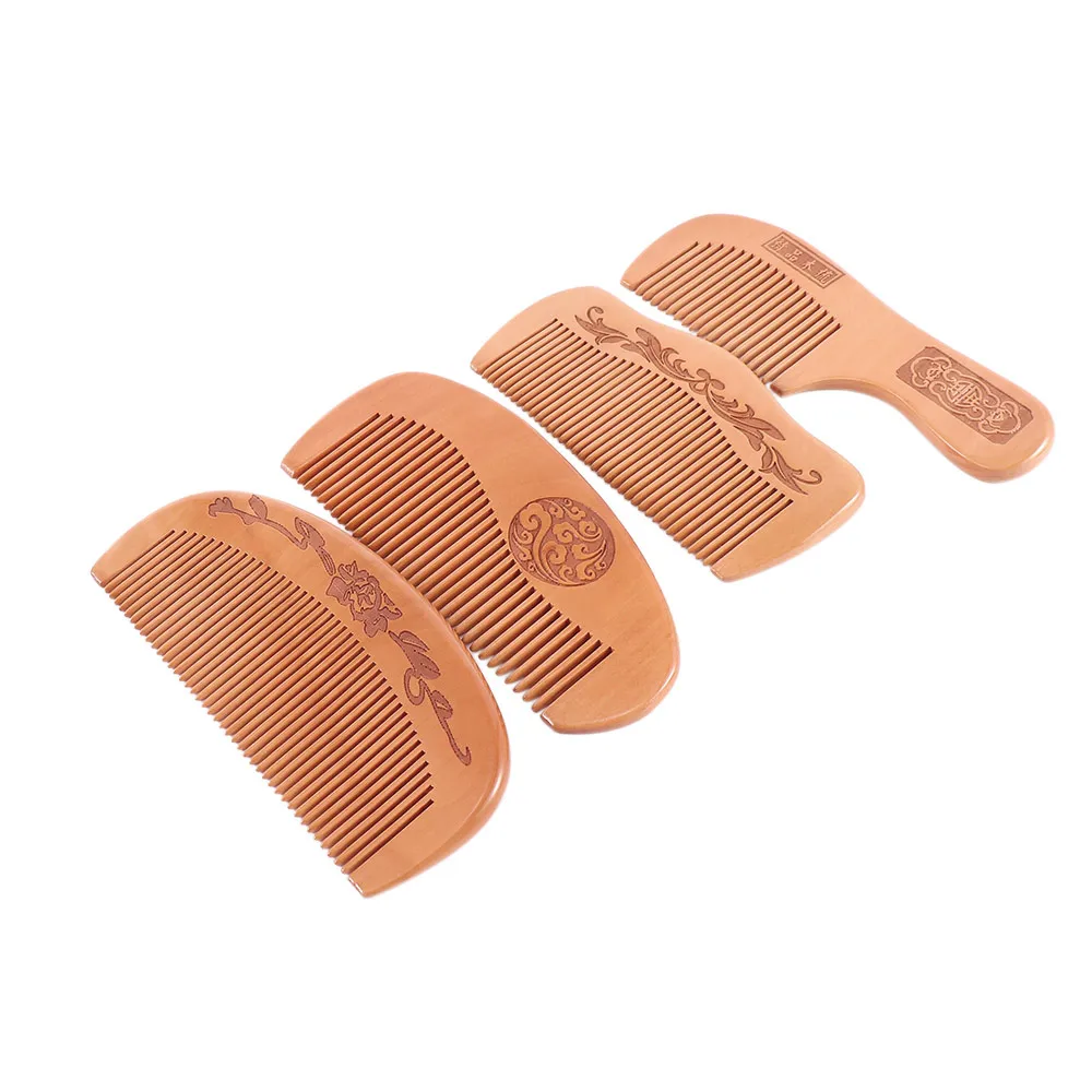 1 шт. натуральный расческа из персикового дерева закрыть зубы антистатические