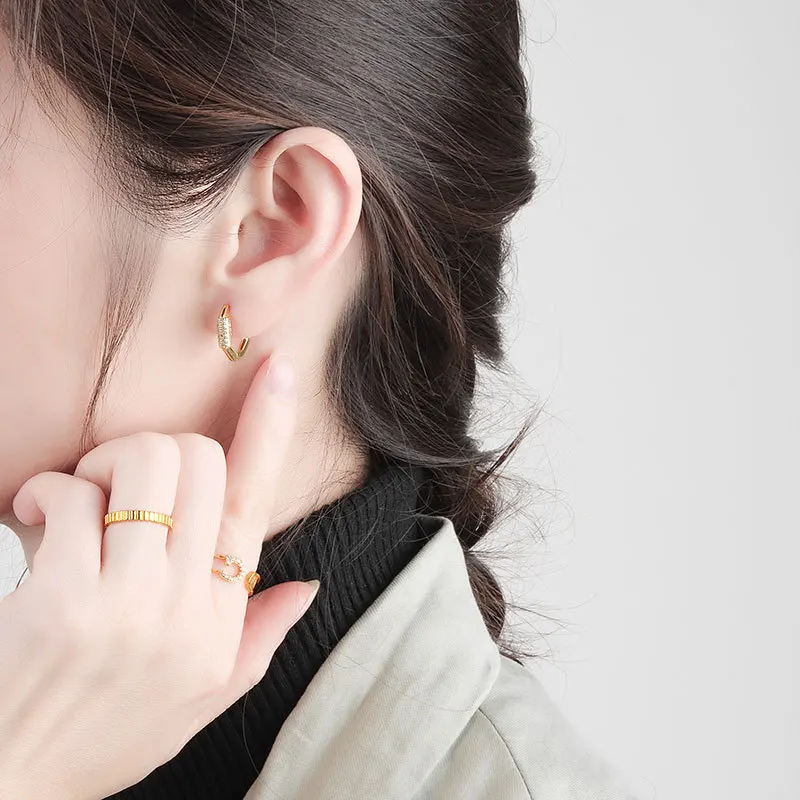 Ливи серебро Цвет серьги сверкающий Цирконий серьги-гвоздики Модные Изящные