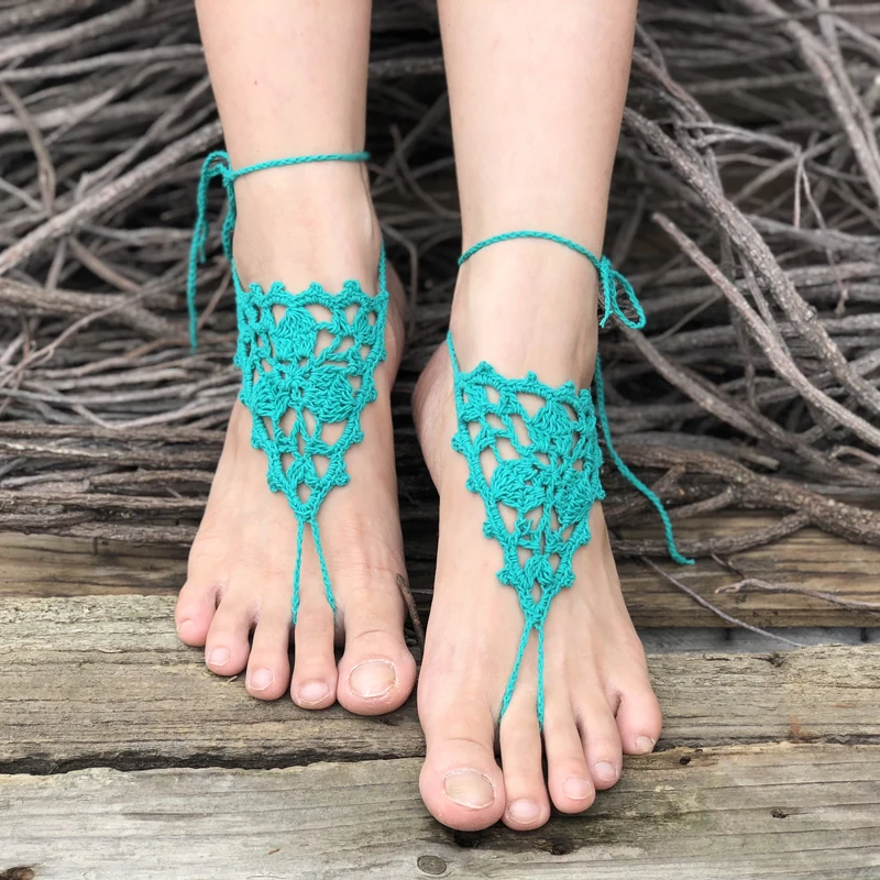 LOOZYKIT вязаный крючком пляжный свадебный браслет сандалии обувь для бассейна