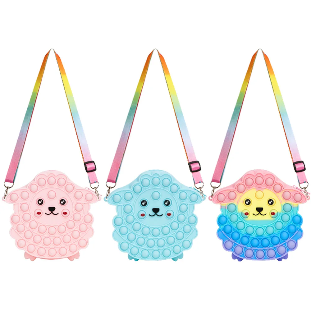 

Игрушка-антистресс, силиконовая пузырьковая Наплечная Сумка в форме овцы, игрушки для сжатия, для аутизма, для детей и взрослых, сенсорные и...