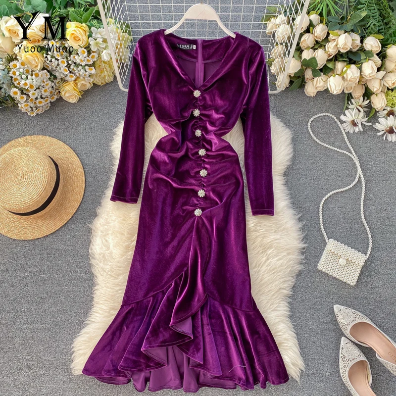 YuooMuoo сексуальное облегающее платье с v образным вырезом и рюшами для женщин на