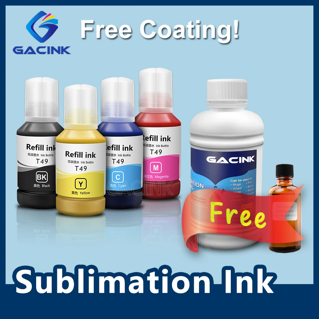 

For Epson T49 49 F170 F570 Sublimation Ink Free Coating Liquid Used For Mug Cup Ceramic Leather Glass Marble Metal F500 F550