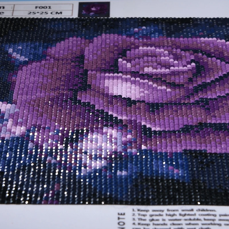 

Diamond painting plant rose purple square full diamond handmade DIY cross stitch new home decoration