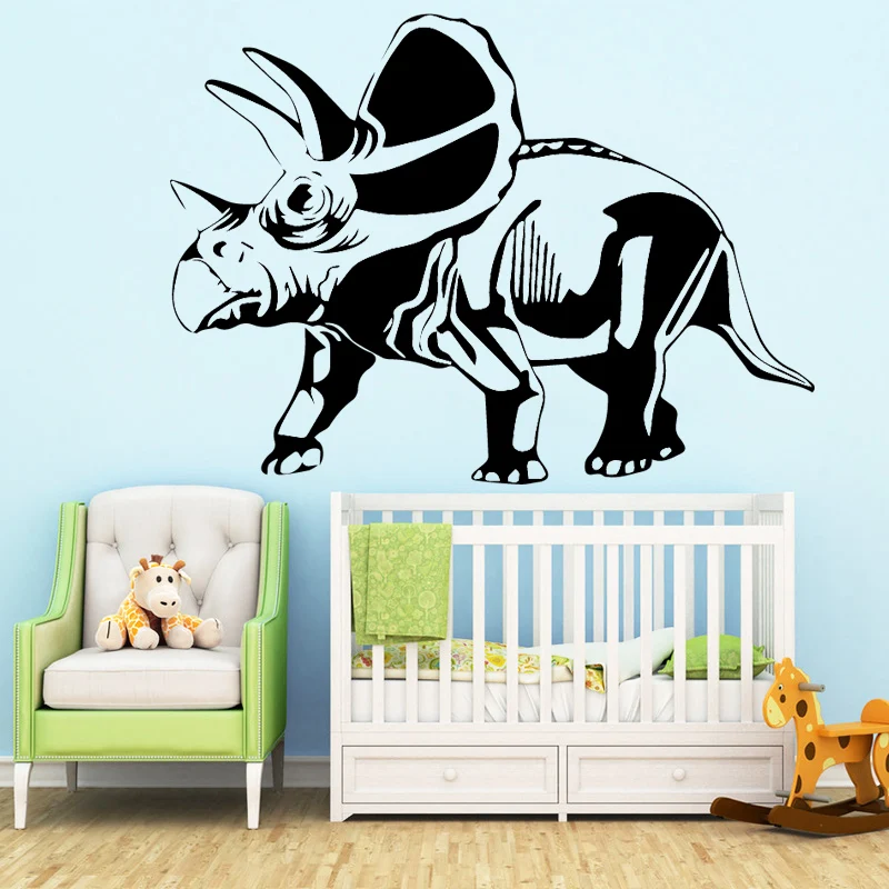 3D Rhinoceros Wall Decal Vinyl Sticker For Kids Rooms Decor Animals wall decals Dinosaur stickers muraux animaux|Наклейки на стену| |