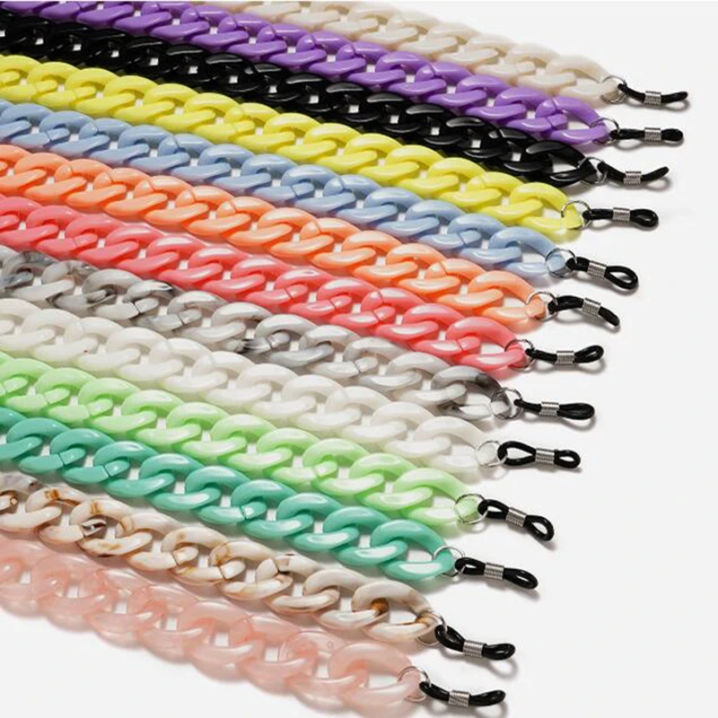 

1PC New Leopard Acrylic Sunglasses Chain Women Reading Glasses Hanging Neck Largand Glasses Rope Wide Eyeglasses Strap Shotting