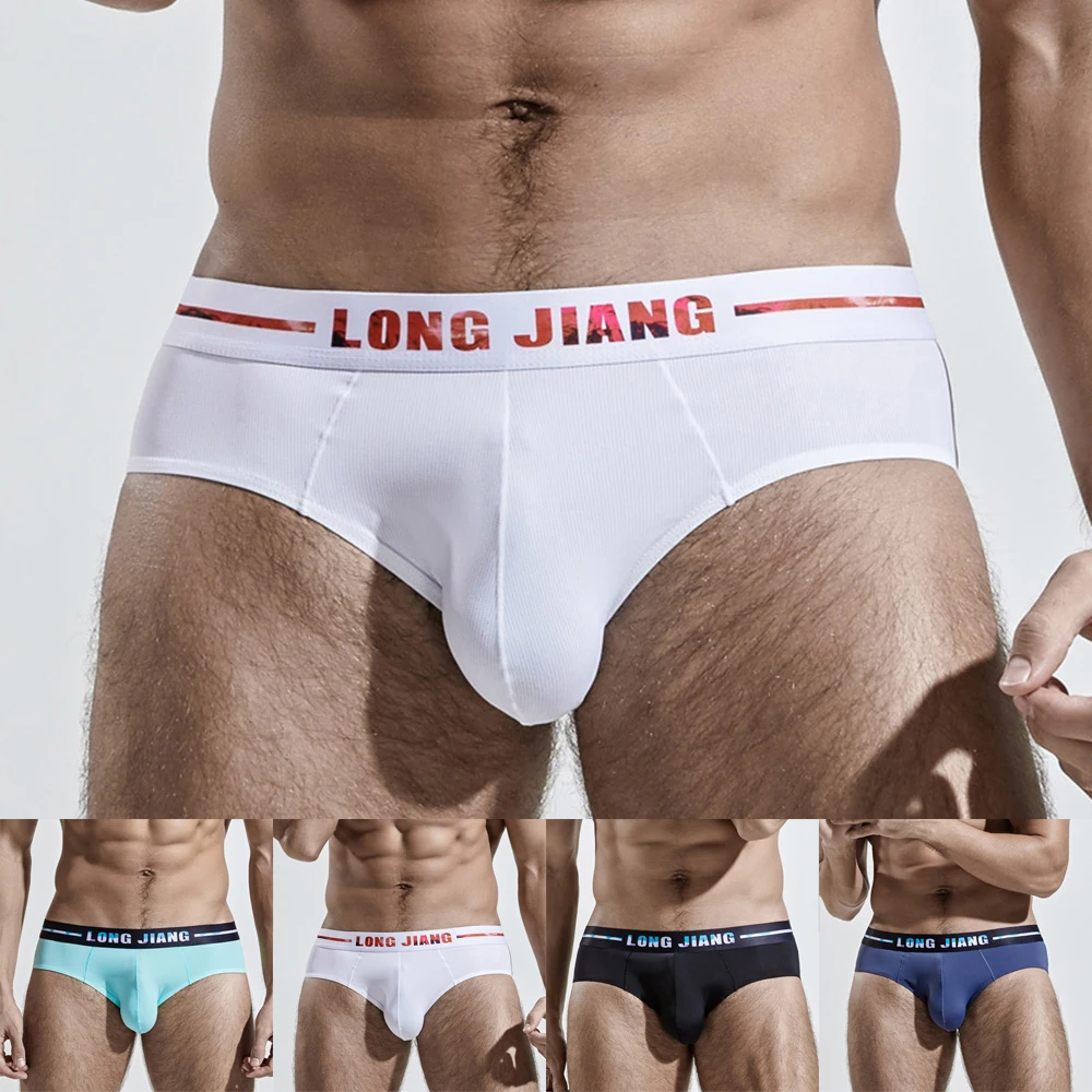 

Sexy Men Mid Rise Underwear Viscose Brief Jockstrap Lingerie G-String Short Thong Fashion Pouch Underpants Male New Clothing
